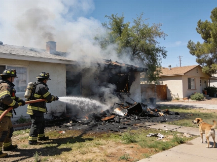 Backyard Blaze Displaces Family and Dog in East Las Vegas Vegas Report