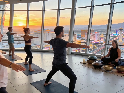 Etho Wellness Club Brings Sunset Yoga Series to The STRAT Observation Deck Vegas Report