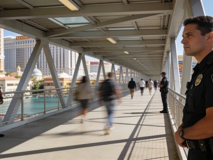 Judge Backs Clark County Ban on Stopping on Strip Bridges Vegas Report