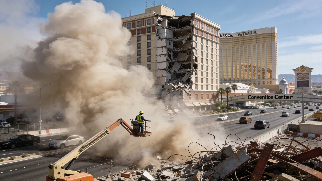 Royal Resort Demolition Raises Dust and Safety Concerns Near Las Vegas Strip Vegas Report