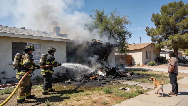 Backyard Blaze Displaces Family and Dog in East Las Vegas Vegas Report