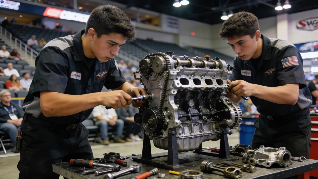 Student auto techs tear down V8 engines in live showdown at AAPEX Las Vegas Vegas Report